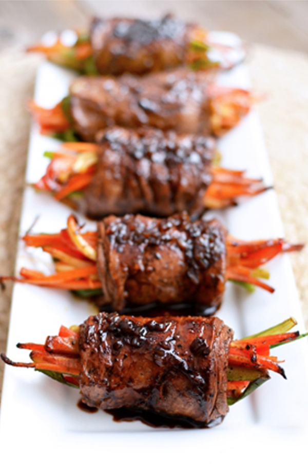 Glazed Beef Rolls